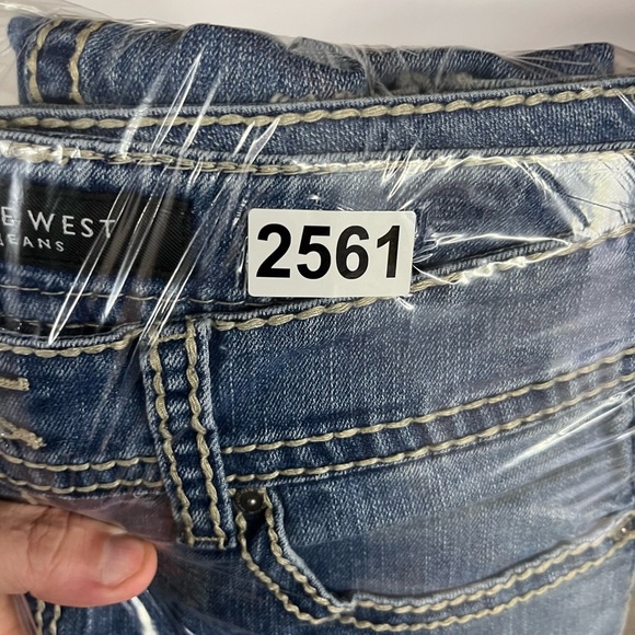 Nine West Flap Pocket Straight Leg Jeans Womens 10 Blue Denim Wide stitch 2561 - Picture 11 of 11